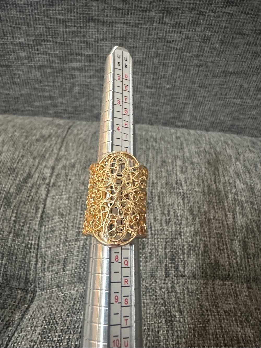 paparazzi Gold Filigree Statement Wide Band Ring